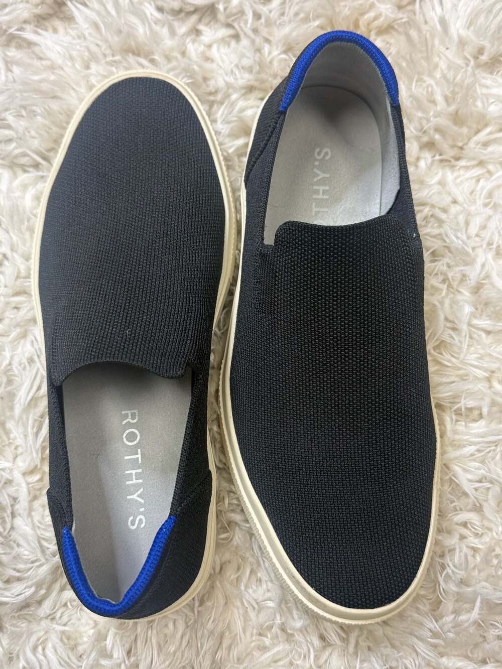 Rothy's Size W9 M7.5 Black Slip On Sneaker